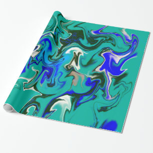 Papel De Regalo Textura del mármol de la turquesa