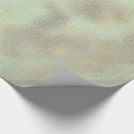 Papel De Regalo Textura lineal Agua dorada Azul Mínimo