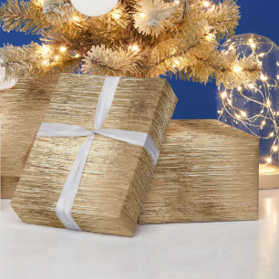 Papel De Regalo Textura metálica de oro shimmer rústico elegante