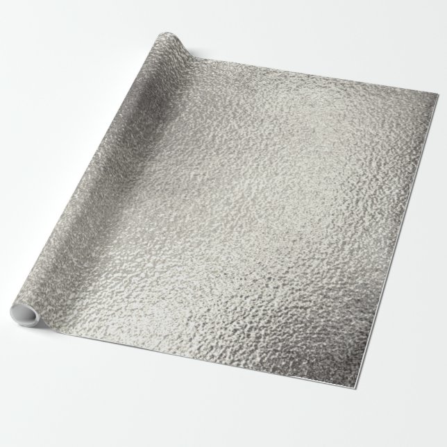 Papel De Regalo Textura metálica de plata apenada 10 (Desenrollado)