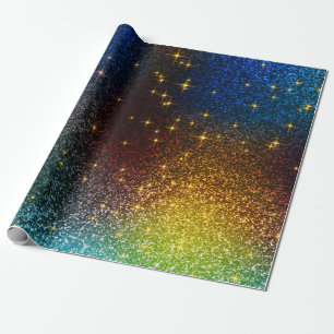 Papel De Regalo Textura moderna de brillo azul marino y dorado