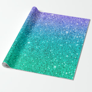 Papel De Regalo Textura ombre de brillo de verde a morado