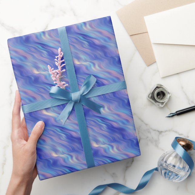 Papel De Regalo Textura ondulada azul de la gloria de la mañana (Regalar)