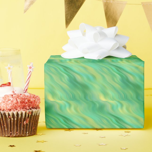Papel De Regalo Textura ondulada verde pino (Fiesta de cumpleaños )