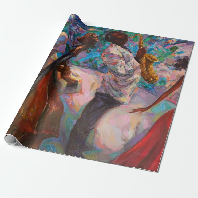 Papel De Regalo textura, pintura al óleo, arte, jazz, blues, tradi (Desenrollado)
