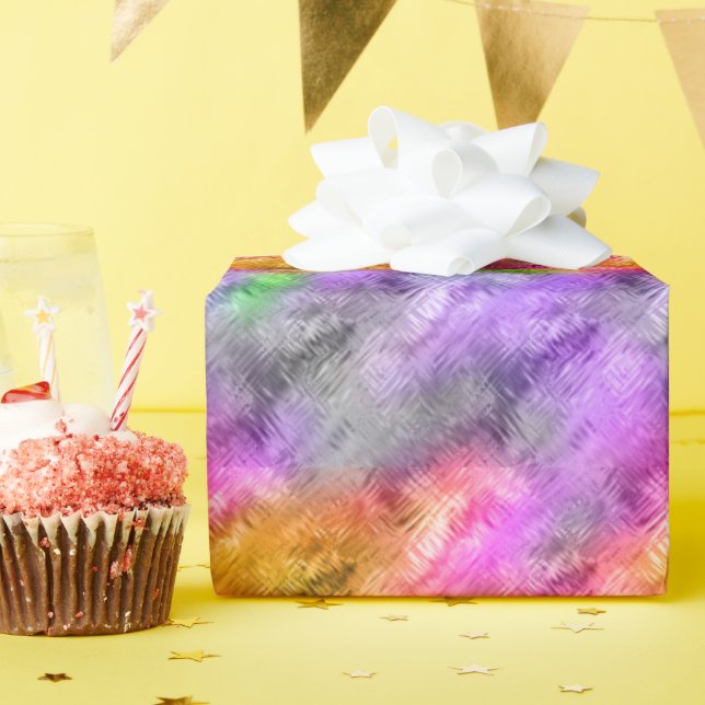 Papel De Regalo Textura púrpura brillante asimétrica (Fiesta de cumpleaños )