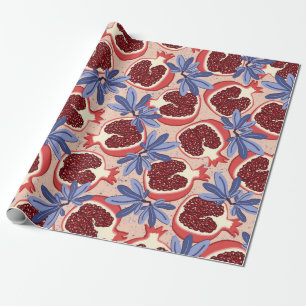 Papel De Regalo textura repetitiva vintage con pomegranat estiliza