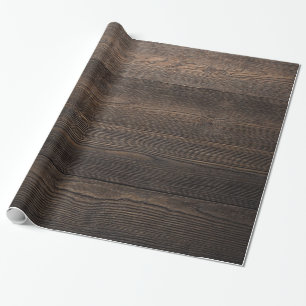 Papel De Regalo Textura Rustic Dark Brown WOOD LOOK