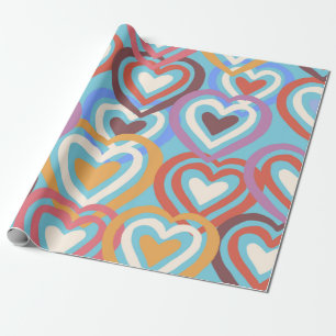 Papel De Regalo Textura sin inconveniente con corazones divertidos