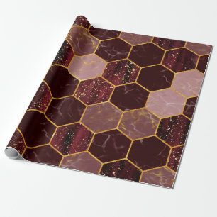 Papel De Regalo Textura sin soldadura de hexágono de mármol con 