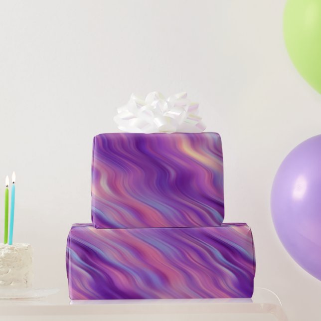 Papel De Regalo Textura violeta púrpura ondulada (Regalos de fiesta)