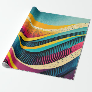 Papel De Regalo Texturas curvadas en colores vivos