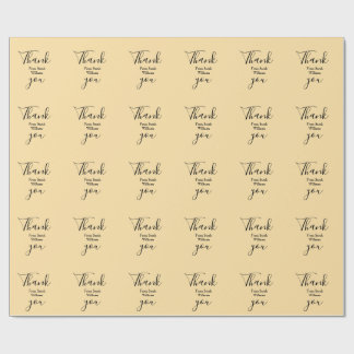 Papel De Regalo Thank you from add name yellow Pastel boho wedding