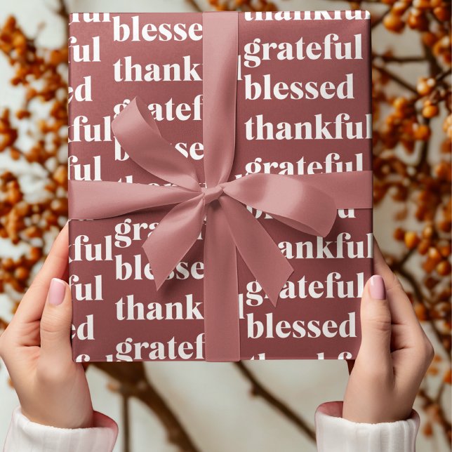 Papel De Regalo Thankful Grateful Blessed Autumn (Subido por el creador)
