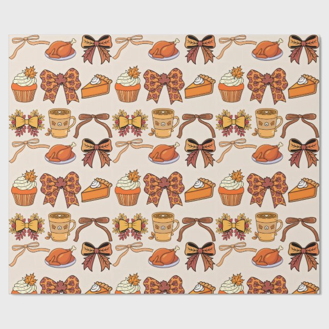 Papel De Regalo Thanksgiving Feast Themed (Superficie plana)