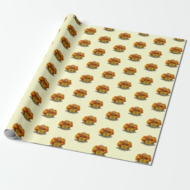 Papel De Regalo Thanksgiving Turkey Tourist (Desenrollado)