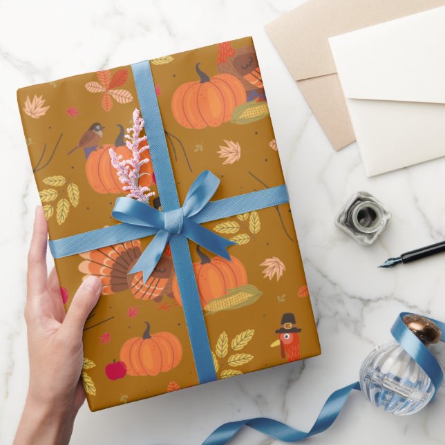 Papel De Regalo Thanksgiving Turkey  Wrapping Paper (Regalar)