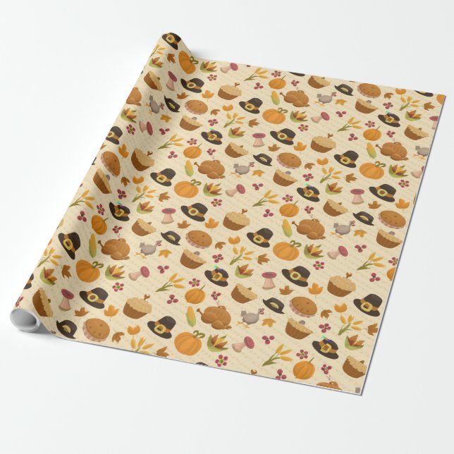 Papel De Regalo Thanksgiving Wrapping Paper (Desenrollado)
