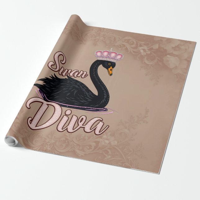 Papel De Regalo The black swan, queen of the water.  (Desenrollado)