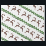 PAPEL DE REGALO THE BROWN REINDEER PATTERN<br><div class="desc">This canvas is perfect for any Christmas decorating. The brown reindeer are adorable,  and the green ribbon adds a festive touch.</div>