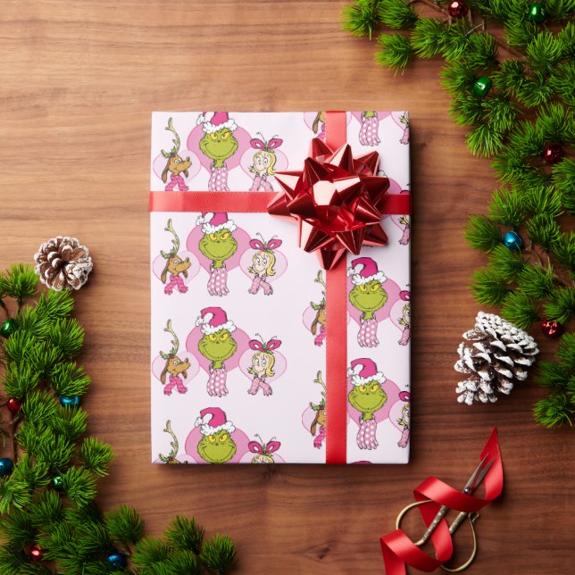 Papel De Regalo The Grinch Crew in Pink Valentine's Portrait (Regalo de vacaciones)
