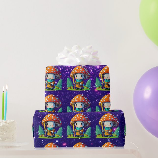 Papel De Regalo The Mushroom Guardian Cute Encantador Tema Inspira (Regalos de fiesta)