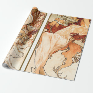 Papel De Regalo The Seasons Original 1897 Por Alphonse Mucha