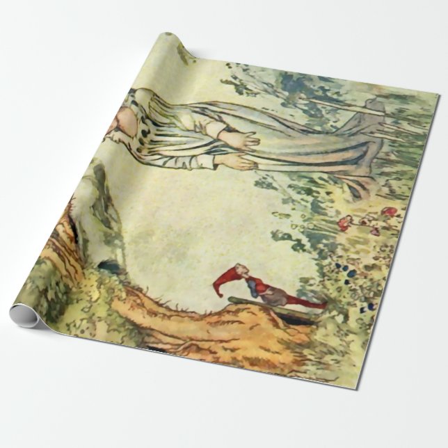 Papel De Regalo "The Secret Garden" Fairy Art de Charles Robinson (Desenrollado)