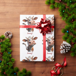 Papel De Regalo The Silly Cow - "¿En serio?" Diseño de comillas di