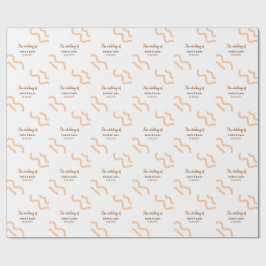 Papel De Regalo The wedding of add bride groom name date peach