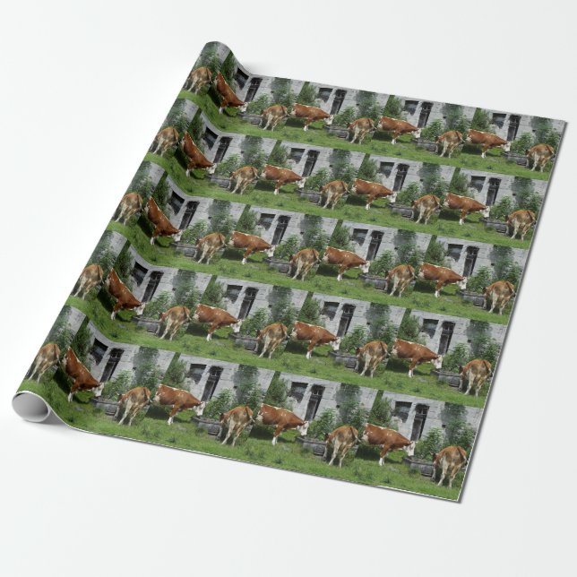 Papel De Regalo Thirsty Fleckvieh (Desenrollado)