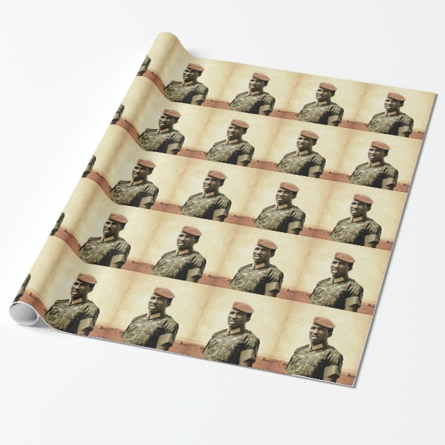 Papel De Regalo Thomas Sankara - Burkina Faso - presidente (Desenrollado)
