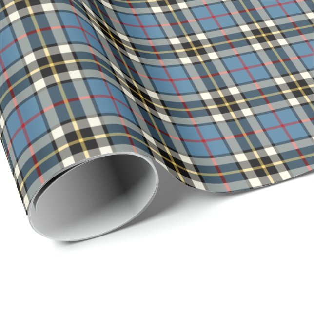 Papel De Regalo Thompson Clan Blue Vestido formal Tartán (Esquina del rollo)