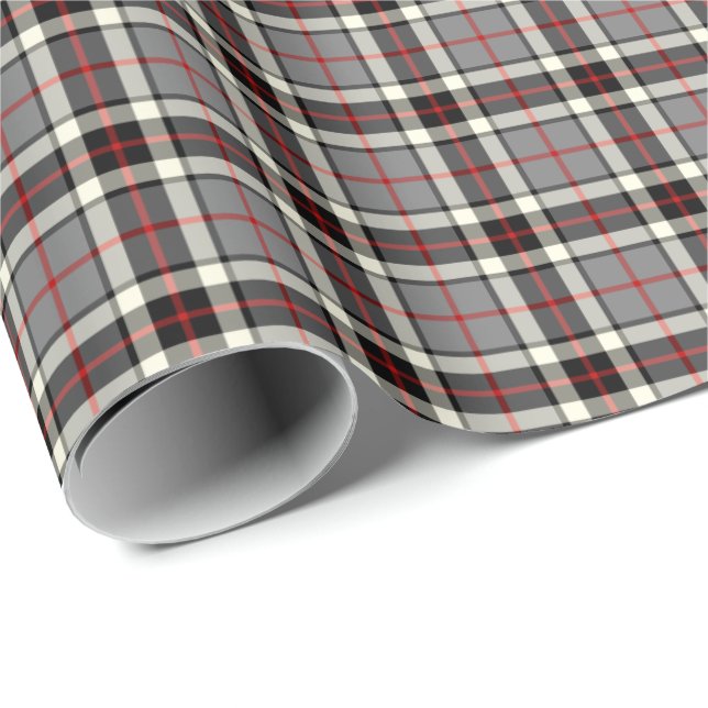 Papel De Regalo Thompson Clan Gray Vestido Formal Tartán (Esquina del rollo)