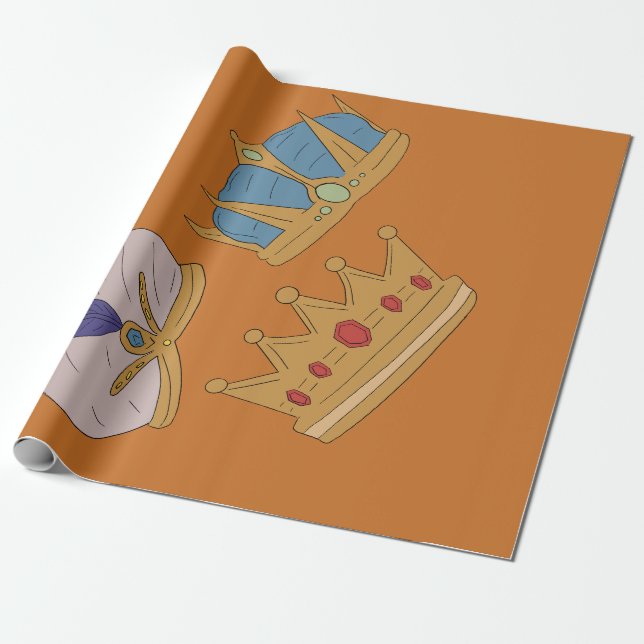 PAPEL DE REGALO THREE KING CROWN WRAPPING PAPER  (Desenrollado)