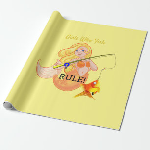 Papel De Regalo Thunder_Cove, Chica de la sirena pesquera divertid