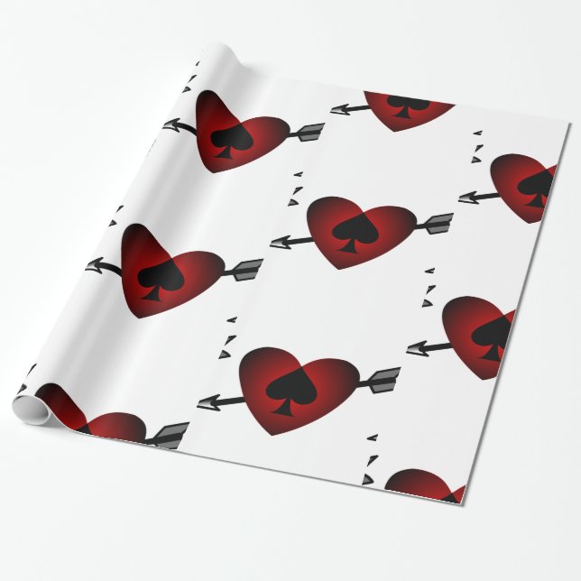 Papel De Regalo Thunder_Cove de espade negro del corazón cupido (Desenrollado)