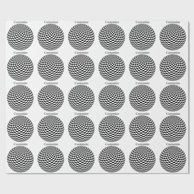 Papel De Regalo Thunder_Cove de globo de contraste negro/blanco (Superficie plana)