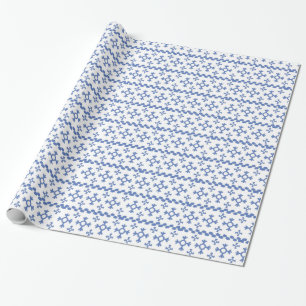 Papel De Regalo Thunder_Cove de patrón de copos de nieve azul cor