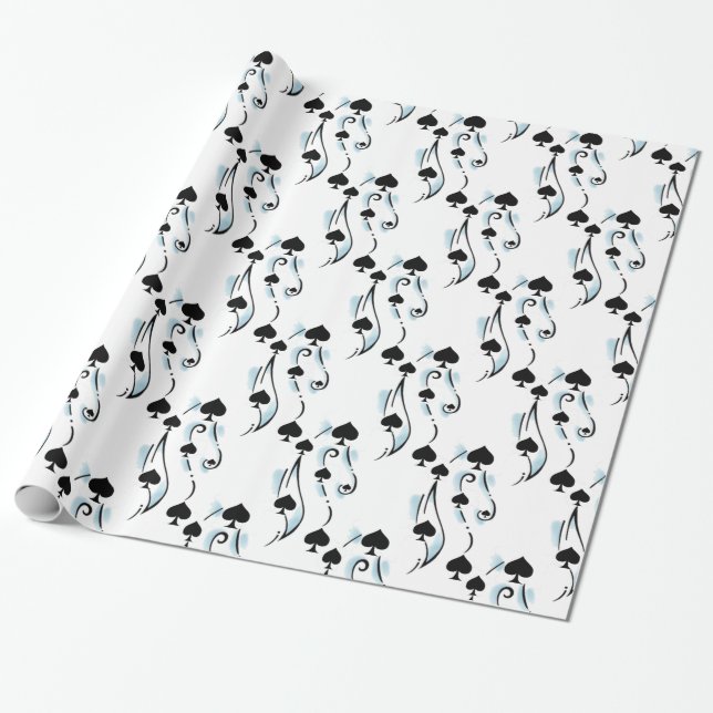 Papel De Regalo Thunder_Cove estilo de tatuaje de espadas negras (Desenrollado)