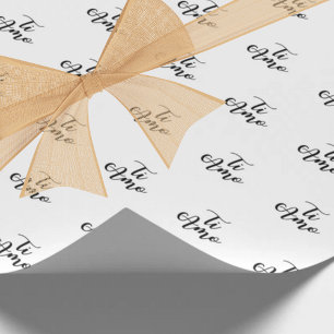 Papel De Regalo Ti Amo (Te Amo) Escritura Negra Chic Repetir