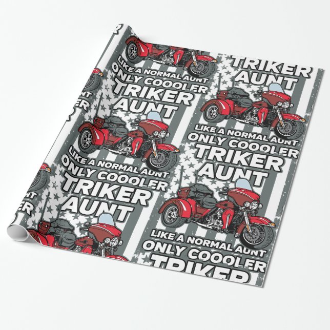 Papel De Regalo Tía de Triker de la motocicleta (Desenrollado)