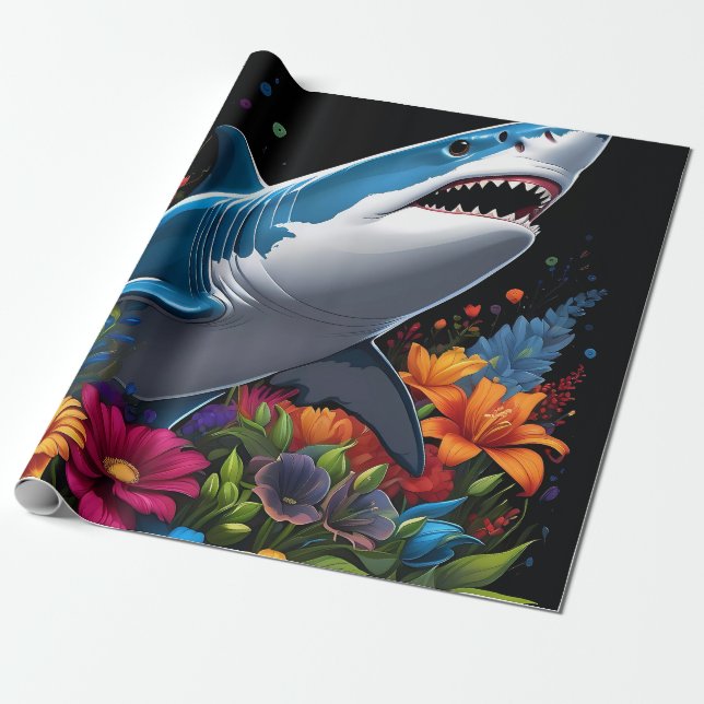 Papel De Regalo Tiburón infantil lindo (Desenrollado)