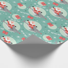 Papel De Regalo Tiburón y Santa