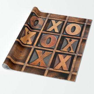 Papel De Regalo tic-tac-toe o noughts y cruza el juego - vintage