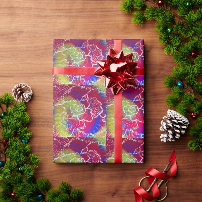 Papel de Regalo Tie-Dye Colorido (Regalo de vacaciones)