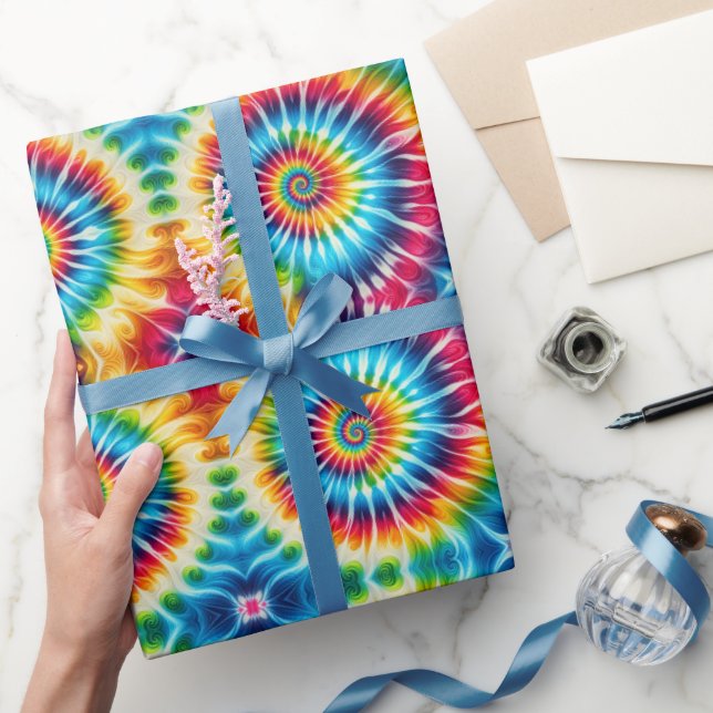 Papel de regalo Tie Dye Psicoactivo Arcoíris (Regalar)