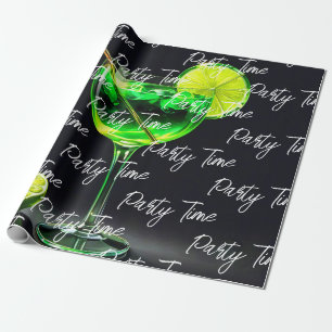 Papel De Regalo Tiempo de fiesta Neon Popular Personalizado