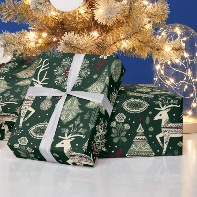 Papel De Regalo Tiempo de Navidad Escandinavo (Vacaciones)
