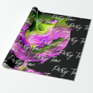 Papel De Regalo Tiempo de neón moderno Fiesta personalizado